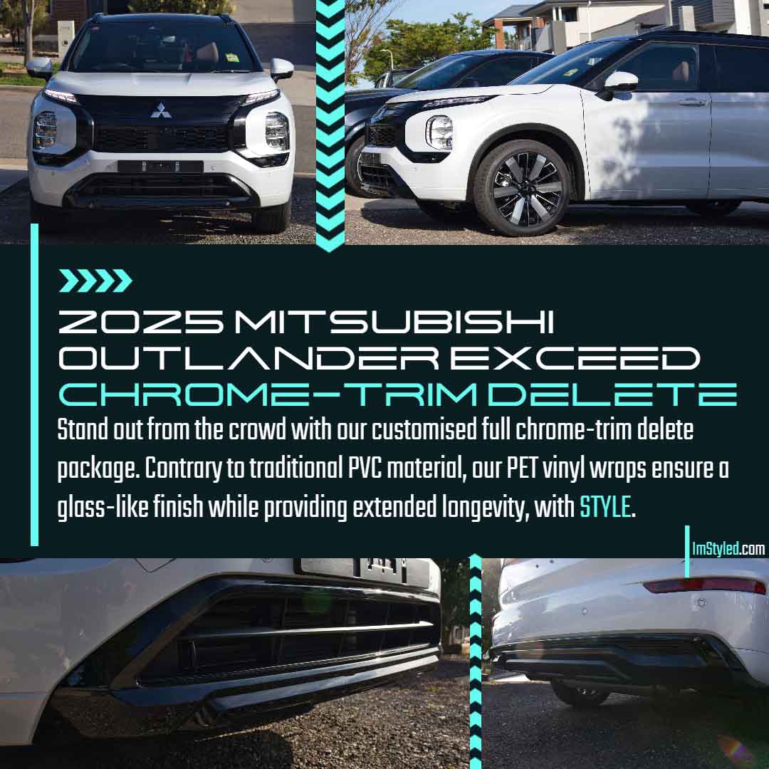 imstyled mitsubishi outlander chrome-trim delete geelong melbourne ppf vinyl car wrap